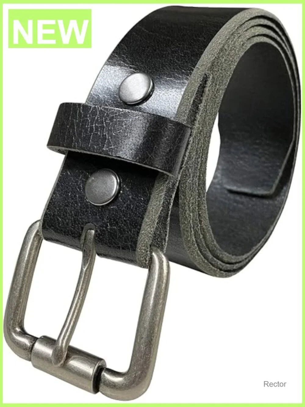 Vintage Full Grain Leather Belt Strap 1.5 inch Wide Interchangeable Buckle